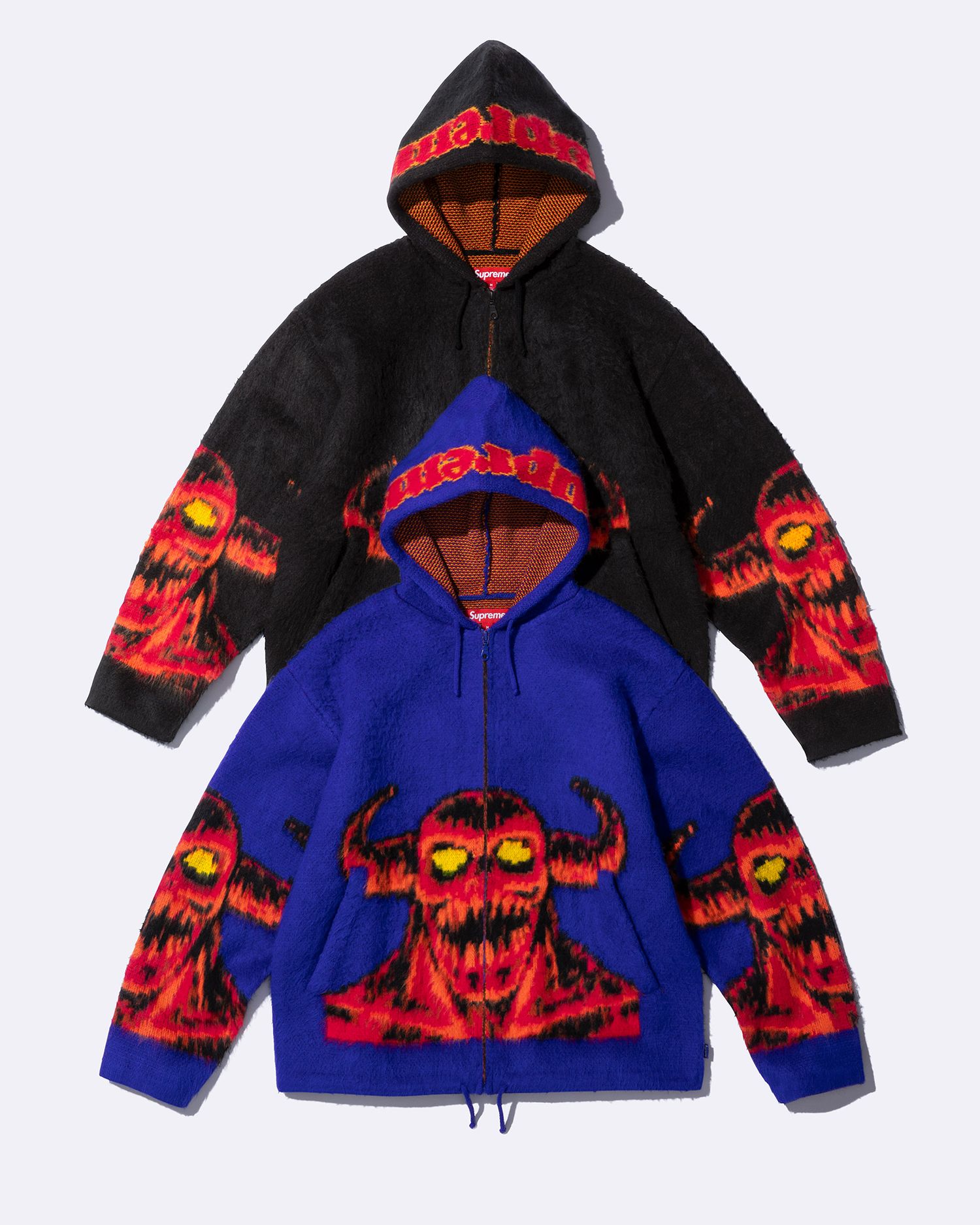 Supreme/Toy Machine Zip Up Hooded Sweatshirt